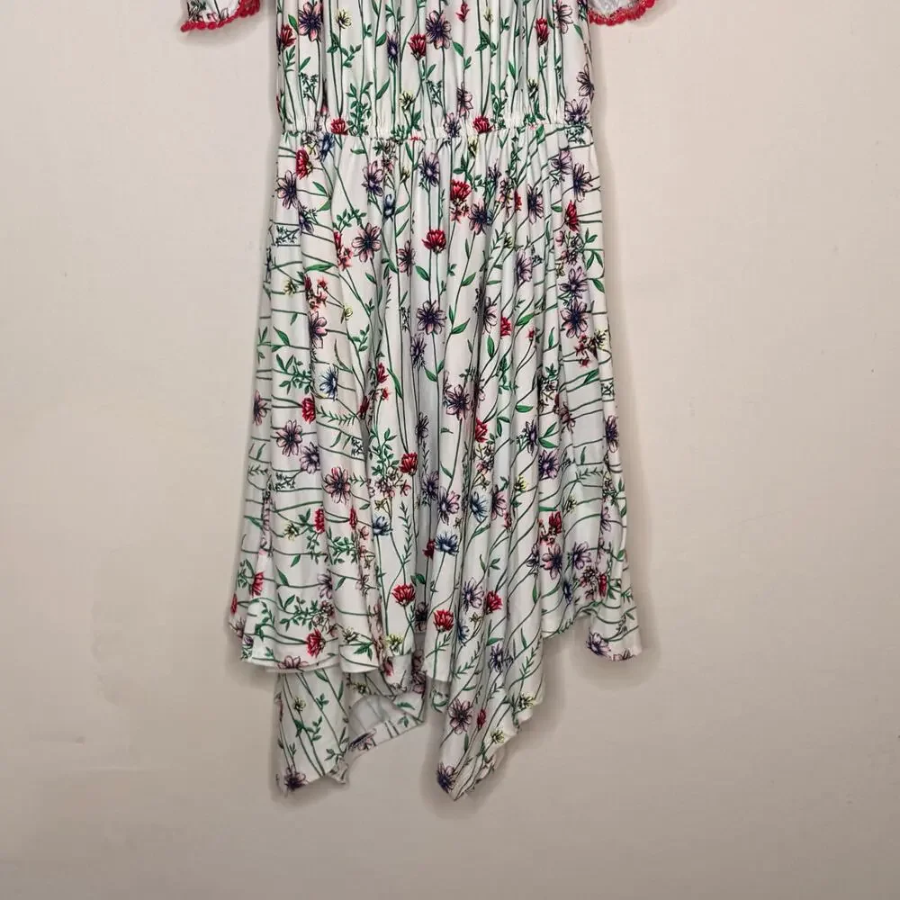 BCBGirls‎ Floral Handkerchief Dress Girls L 14/16 Boho Cottagecore Spring